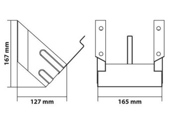 ΜΕΤΑΛΛΙΚΗ ΒΑΣΗ ΓΙΑ ΤΑΚΟ ΤΡΟΧΟΥ G46 165x127x167mm 1ΤΕΜ.
