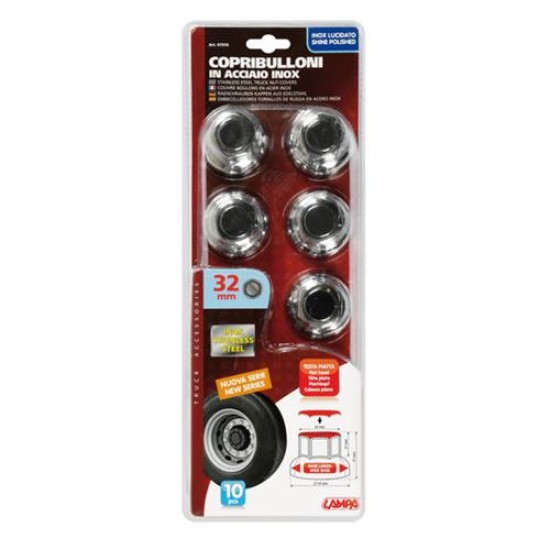 ΚΑΠΑΚΙΑ ΠΑΞΙΜΑΔΙΩΝ / ΜΠΟΥΛΟΝΙΩΝ ΦΟΡΤΗΓΟΥ ΧΑΛΥΒΔΙΝΑ INOX 32mm 10ΤΕΜ.