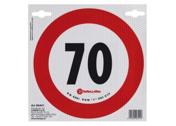 ΣΗΜΑ ΤΑΧΥΤΗΤΑΣ ΧΙΛΙΟΜΕΤΡΩΝ 70km/h ΑΥΤΟΚΟΛΛΗΤΟ 20CM ΔΙΑΜΕΤΡΟ