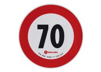 ΣΗΜΑ ΤΑΧΥΤΗΤΑΣ ΧΙΛΙΟΜΕΤΡΩΝ 70km/h ΑΥΤΟΚΟΛΛΗΤΟ 20CM ΔΙΑΜΕΤΡΟ