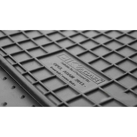 Cik - ΜΑΡΚΕ ΠΑΤΑΚΙΑ ΣΕ ΣΚΑΦΗ ΛΑΣΤΙΧΟ ΓΙΑ OPEL ADAM 2013-2019 ΣΕ ΜΑΥΡΟ ΧΡΩΜΑ ΜΕ ΚΟΥΜΠΩΜΑΤΑ - 4 ΤΕΜ. (RM.OP.0003/CK)