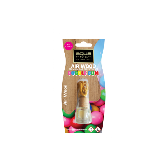 Aqua - ΑΡΩΜΑΤΙΚΟ ΑΥΤΟΚΙΝΗΤΟΥ ΚΡΕΜΑΣΤΟ ΜΠΟΥΚΑΛΑΚΙ ΜΕ ΑΡΩΜΑ ΤΣΙΧΛΟΦΟΥΣΚΑ (BUBBLE GUM) AIR WOOD AQUA - 1 TEM. (10-493/AQ)