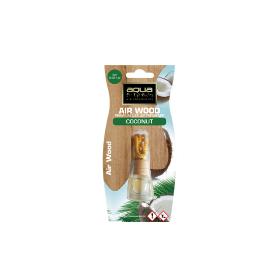 Aqua - ΑΡΩΜΑΤΙΚΟ ΑΥΤΟΚΙΝΗΤΟΥ ΚΡΕΜΑΣΤΟ ΜΠΟΥΚΑΛΑΚΙ ΜΕ ΑΡΩΜΑ ΚΑΡΥΔΑ (COCONUT) AIR WOOD AQUA - 1 TEM. (10-455/AQ)
