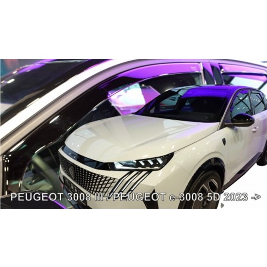 ΑΝΕΜΟΘΡΑΥΣΤΕΣ ΓΙΑ PEUGEOT 3008 III 5D 2023+ / E-3008 III 5D 2023+ ΣΕΤ ΑΥΤΟΚΙΝΗΤΟΥ ΑΠΟ ΕΥΚΑΜΠΤΟ ΦΙΜΕ ΠΛΑΣΤΙΚΟ HEKO - 4 ΤΕΜ.