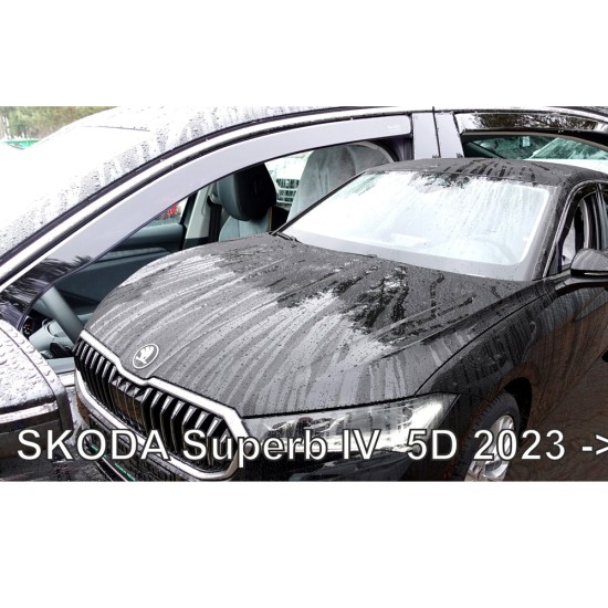 ΑΝΕΜΟΘΡΑΥΣΤΕΣ ΓΙΑ SKODA SUPERB IV 5D LIFTBACK 2023+ ΣΕΤ ΑΥΤΟΚΙΝΗΤΟΥ ΑΠΟ ΕΥΚΑΜΠΤΟ ΦΙΜΕ ΠΛΑΣΤΙΚΟ HEKO - 4 ΤΕΜ.