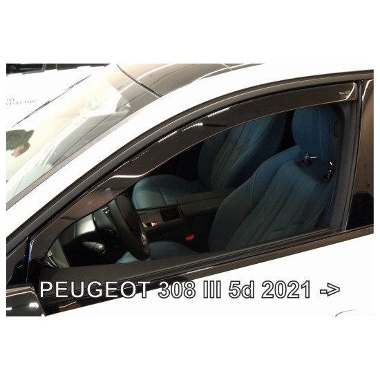 ΑΝΕΜΟΘΡΑΥΣΤΕΣ ΓΙΑ PEUGEOT 308 5D 2021+ / OPEL ASTRA L 5D 2021+ ΖΕΥΓΑΡΙ ΑΠΟ ΕΥΚΑΜΠΤΟ ΦΙΜΕ ΠΛΑΣΤΙΚΟ HEKO - 2 ΤΕΜ.