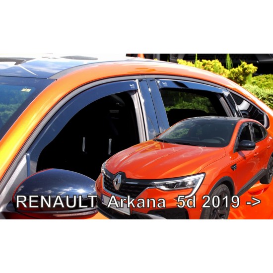 ΑΝΕΜΟΘΡΑΥΣΤΕΣ ΓΙΑ RENAULT ARKANA 5D 2019+  ΣΕΤ ΑΥΤΟΚΙΝΗΤΟΥ ΑΠΟ ΕΥΚΑΜΠΤΟ ΦΙΜΕ ΠΛΑΣΤΙΚΟ HEKO - 4 ΤΕΜ.