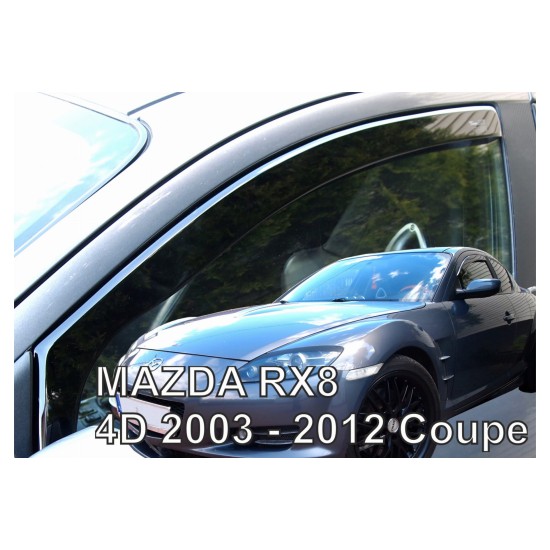 ΑΝΕΜΟΘΡΑΥΣΤΕΣ ΓΙΑ MAZDA RX8 4D 2003-2012 COUPE ΖΕΥΓΑΡΙ ΑΠΟ ΕΥΚΑΜΠΤΟ ΦΙΜΕ ΠΛΑΣΤΙΚΟ HEKO - 2 ΤΕΜ.