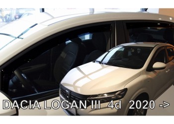 ΑΝΕΜΟΘΡΑΥΣΤΕΣ ΓΙΑ DACIA LOGAN 4D SEDAN 2020+  ΣΕΤ ΑΥΤΟΚΙΝΗΤΟΥ ΑΠΟ ΕΥΚΑΜΠΤΟ ΦΙΜΕ ΠΛΑΣΤΙΚΟ HEKO - 4 ΤΕΜ.