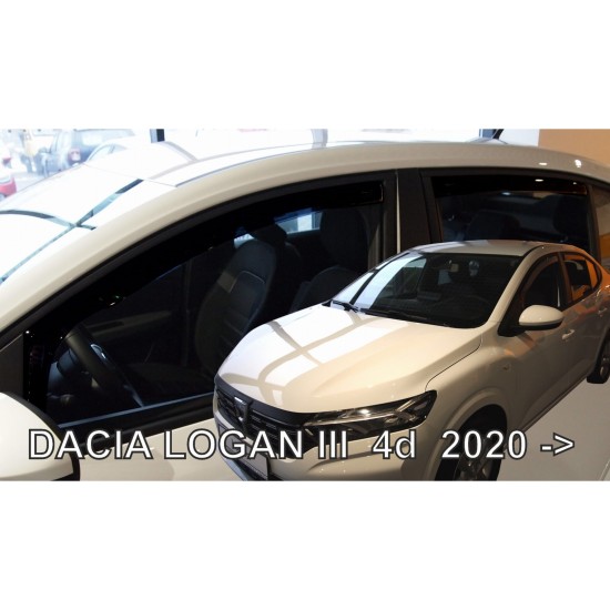 ΑΝΕΜΟΘΡΑΥΣΤΕΣ ΓΙΑ DACIA LOGAN 4D SEDAN 2020+  ΣΕΤ ΑΥΤΟΚΙΝΗΤΟΥ ΑΠΟ ΕΥΚΑΜΠΤΟ ΦΙΜΕ ΠΛΑΣΤΙΚΟ HEKO - 4 ΤΕΜ.