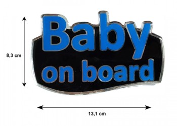 BABY ON BOARD ΑΥΤΟΚΟΛΛΗΤΟ ΕΞΩΤΕΡΙΚΗΣ ΧΡΗΣΗΣ 13,1 Χ 8,3cm ΜΠΛΕ/ΜΑΥΡΟ/ΧΡΩΜΙΟ ΜΕ ΕΠΙΚΑΛΥΨΗ ΣΜΑΛΤΟΥ - 1 ΤΕΜ.