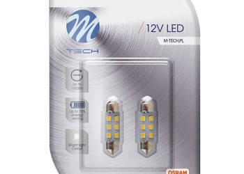 ΛΑΜΠΑΚΙΑ ΠΛΑΦΟΝΙΕΡΑΣ C5W 12V SV8.5 36mm 0,5W 6xSMD2835 LED OSRAM ΛΕΥΚΟ  BLISTER 2ΤΕΜ. M-TECH
