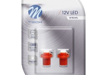 BAX 12V B8,5d 0,24W LED 1xSMD5050 ΚΟΚΚΙΝΟ BLISTER 2ΤΕΜ. M-TECH