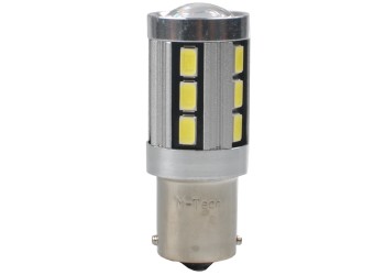 P21W 12V BA15s LED 18xSMD5730 PREMIUM ΛΕΥΚΟ (ΜΟΝΟΠΟΛΙΚΟ) BLISTER 2ΤΕΜ. M-TECH