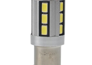 P21W 12V BA15s LED 18xSMD5730 PREMIUM ΛΕΥΚΟ (ΜΟΝΟΠΟΛΙΚΟ) BLISTER 2ΤΕΜ. M-TECH