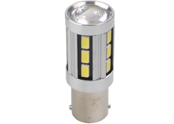 P21W 12V BA15s LED 18xSMD5730 PREMIUM ΛΕΥΚΟ (ΜΟΝΟΠΟΛΙΚΟ) BLISTER 2ΤΕΜ. M-TECH