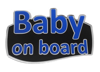 BABY ON BOARD ΑΥΤΟΚΟΛΛΗΤΟ ΕΞΩΤΕΡΙΚΗΣ ΧΡΗΣΗΣ 18,7 Χ 11,9 cm ΜΠΛΕ/ΜΑΥΡΟ/ΧΡΩΜΙΟ ΜΕ ΕΠΙΚΑΛΥΨΗ ΕΠΟΞΕΙΔΙΚΗΣ ΡΥΤΙΝΗΣ (ΥΓΡΟ ΓΥΑΛΙ) - 1 ΤΕΜ.