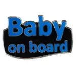 BABY ON BOARD ΑΥΤΟΚΟΛΛΗΤΟ ΕΞΩΤΕΡΙΚΗΣ ΧΡΗΣΗΣ 13,1 Χ 8,3cm ΜΠΛΕ/ΜΑΥΡΟ/ΧΡΩΜΙΟ ΜΕ ΕΠΙΚΑΛΥΨΗ ΣΜΑΛΤΟΥ - 1 ΤΕΜ.