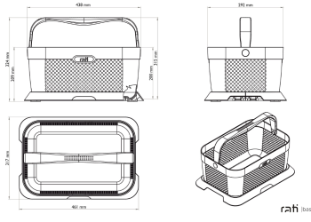 ΚΑΛΑΘΙ ΜΕΤΑΦΟΡΑΣ ΠΡΟΙΟΝΤΩΝ RATI ΠΛΑΣΤΙΚΟ ΜΕ ΑΝΤΙΟΛΙΣΘΗΤΙΚΗ ΒΑΣΗ 21L 12kg max ΜΕ ΛΑΒΗ 438x292x315mm