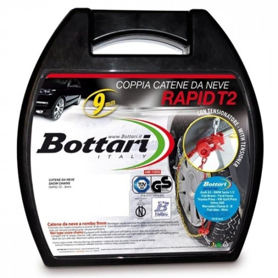 Bottari - ΑΝΤΙΟΛΙΣΘΗΤΙΚΕΣ ΑΛΥΣΙΔΕΣ ΧΙΟΝΙΟΥ ΠΑΧΟΥΣ 9mm Νο75 ΜΕ ΚΑΣΤΑΝΙΑ RAPID R2​ BOTTARI - 2 ΤΕΜ. (ΒΟΤ18834)