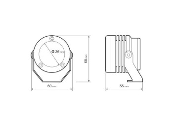 ΠΡΟΒΟΛΕΙΣ ΣΤΡΟΓΓΥΛΟΙ  ΜΕ ΒΑΣΗ O-LUX 1LED SMD 6000K 1800LM 12V 18W  ΚΑΡΦΙ 36Δχ68Υχ55Β mm  ΜΑΥΡΑ 2 ΤΕΜ