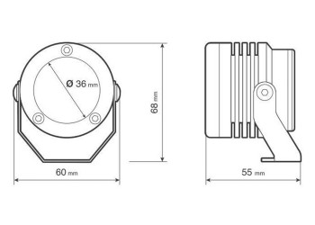ΠΡΟΒΟΛΕΙΣ ΣΤΡΟΓΓΥΛΟΙ  ΜΕ ΒΑΣΗ O-LUX 1LED SMD 6000K 1800LM 12V 18W  ΚΑΡΦΙ 36Δχ68Υχ55Β mm ΜΠΛΕ 2 ΤΕΜ