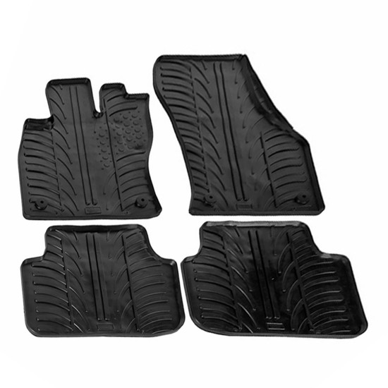 LAMPA - ΠΑΤΑΚΙΑ ΑΥΤΟΚΙΝΗΤΟΥ ΑΠΟ ΛΑΣΤΙΧΟ ΓΙΑ SKODA OCTAVIA 3 A7 5D 03/2013-2020 ΣΕ ΜΑΥΡΟ ΧΡΩΜΑ ME ΚΟΥΜΠΩΜΑΤΑ - 4 ΤΕΜ.