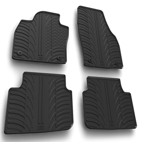 LAMPA - ΠΑΤΑΚΙΑ ΑΥΤΟΚΙΝΗΤΟΥ ΑΠΟ ΛΑΣΤΙΧΟ ΓΙΑ SKODA SCALA 06/2019+ ΣΕ ΜΑΥΡΟ ΧΡΩΜΑ ME ΚΟΥΜΠΩΜΑΤΑ - 4 ΤΕΜ.