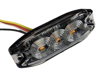 Amio - ΣΤΡΟΜΠΟ 12/24V 8x3x0,9cm ΠΟΡΤΟΚΑΛΙ 3LED 9W (3x3W) R65 R10 - 1 ΤΕΜ. (02297/AM)