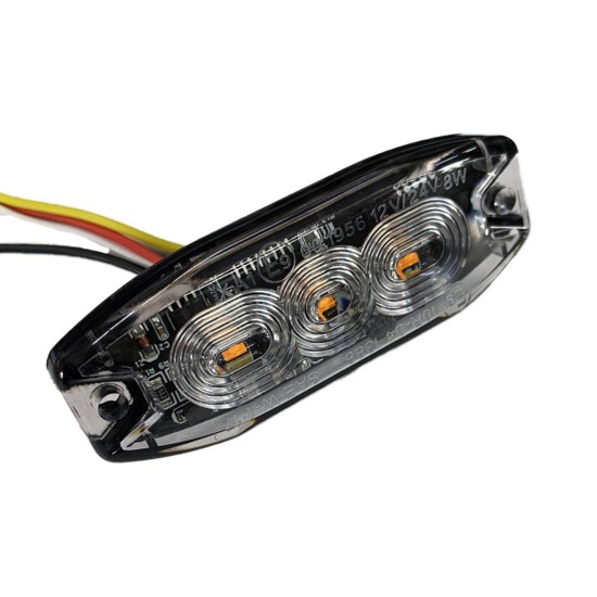 Amio - ΣΤΡΟΜΠΟ 12/24V 8x3x0,9cm ΠΟΡΤΟΚΑΛΙ 3LED 9W (3x3W) R65 R10 - 1 ΤΕΜ. (02297/AM)