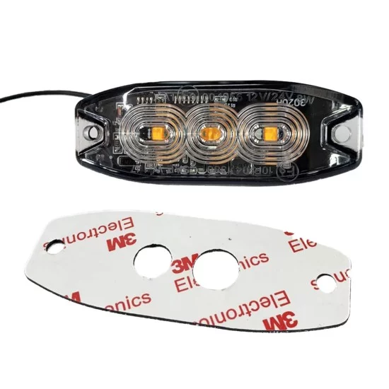 Amio - ΣΤΡΟΜΠΟ 12/24V 8x3x0,9cm ΠΟΡΤΟΚΑΛΙ 3LED 9W (3x3W) R65 R10 - 1 ΤΕΜ. (02297/AM)
