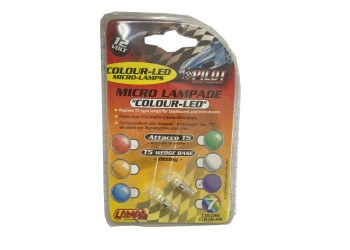 T5 12V W2x4,6d 1LED ΜΩΒ (ΚΑΡΦΩΤΟ ΑΚΑΛΥΚΟ ΓΙΑ ΟΡΓΑΝΑ ΤΑΜΠΛΟ) BLISTER 2ΤΕΜ.