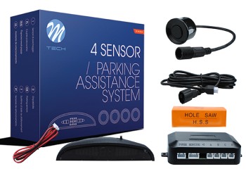 ΣΥΣΤΗΜΑ ΠΑΡΚΑΡΙΣΜΑΤΟΣ 9-15 V ΜΕ 4 ΔΙΑΙΡΟΥΜΕΝΟΥΣ ΑΙΣΘΗΤΗΡΕΣ (ΜΑΥΡΟ) 21,5mm ΚΑΙ ΟΘΟΝΗ M-TECH