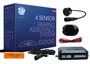 ΣΥΣΤΗΜΑ ΠΑΡΚΑΡΙΣΜΑΤΟΣ 9-15 V ΜΕ 4 ΔΙΑΙΡΟΥΜΕΝΟΥΣ ΑΙΣΘΗΤΗΡΕΣ (ΜΑΥΡΟ) 21,5mm ΚΑΙ BUZZER (MONO HXOΣ) M-TECH