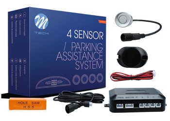 ΣΥΣΤΗΜΑ ΠΑΡΚΑΡΙΣΜΑΤΟΣ 9-15 V ΜΕ 4 ΔΙΑΙΡΟΥΜΕΝΟΥΣ ΑΙΣΘΗΤΗΡΕΣ (ΑΣΗΜΙ) 21,5mm ΚΑΙ BUZZER (MONO HXOΣ) M-TECH