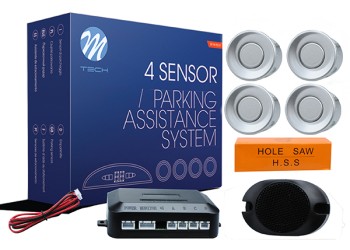 ΣΥΣΤΗΜΑ ΠΑΡΚΑΡΙΣΜΑΤΟΣ 9-15V ΜΕ 4 ΑΙΣΘΗΤΗΡΕΣ (ΑΣΗΜΙ) 21,5mm ΚΑΙ BUZZER (MONO HXOΣ) M-TECH