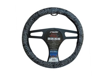 ΚΑΛΥΜΜΑ ΤΙΜΟΝΙΟΥ BANDANA BLACK ΟΙΚΟΛΟΓΙΚΟ ΔΕΡΜΑ ΜΑΥΡΟ (M) 37-39cm  SIMONI RACING - 1 TEM