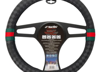 ΚΑΛΥΜΜΑ ΤΙΜΟΝΙΟΥ G STYLE ΜΕ ΣΧΕΔΙΟ ΤΥΠΟΥ GUCCI ΜΑΥΡΟ ΟΙΚΟΛΟΓΙΚΟ ΥΦΑΣΜΑ 37-39cm SIMONI RACING - 1 TEM.