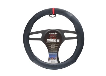 ΚΑΛΥΜΜΑ ΤΙΜΟΝΙΟΥ RACE CARBON LOOK  ΜΑΥΡΟ/CARBON/ΔΑΚΤΥΛΙΔΙ ΚΟΚΚΙΝΟ ΟΙΚΟΛΟΓΙΚΟ ΔΕΡΜΑ 37-39cm SIMONI RACING - 1 TEM.