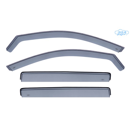 DGA - Σετ Ανεμοθραύστες Εμπρός & Πίσω Παραθύρων τύπου Φιμέ για Citroen C5 Aircross 2019> 5πορτο υλικό Plexiglass - 4 τεμ. (SETDGA06047FR)