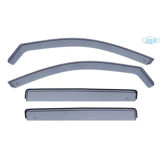 DGA - Σετ Ανεμοθραύστες Εμπρός & Πίσω Παραθύρων τύπου Φιμέ για Citroen C5 Aircross 2019> 5πορτο υλικό Plexiglass - 4 τεμ. (SETDGA06047FR)