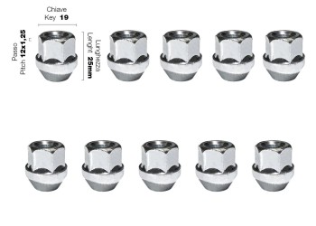 ΠΑΞΙΜΑΔΙ ΚΩΝΙΚΟ 12χ1,25 (25mm) (19) 10ΤΕΜ.