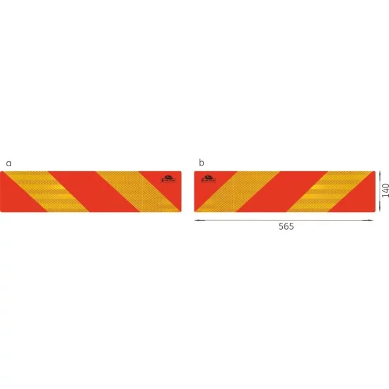 Amio - ΑΝΑΚΛΑΣΤΗΡΕΣ ΦΟΡΤΗΓΟΥ ΚΟΚΚΙΝΟ/ΚΙΤΡΙΝΟ 565x140mm ΑΛΟΥΜΙΝΙΟΥ 2ΤΕΜ. (E52013/AM)