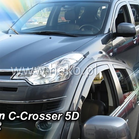 ΑΝΕΜΟΘΡΑΥΣΤΕΣ ΓΙΑ CITROEN C-CROSSER  5D 2007-2012 / PEUGEOT 4007 5D 2008-2012 ΖΕΥΓΑΡΙ ΑΠΟ ΕΥΚΑΜΠΤΟ ΦΙΜΕ ΠΛΑΣΤΙΚΟ HEKO - 2 ΤΕΜ.