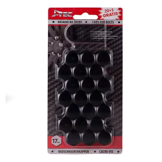 Amio - ΚΑΠΑΚΙΑ ΜΠΟΥΛΟΝΙΩΝ 17mm ΜΑΥΡΑ - 21 ΤΕΜ. (G21301/AM)