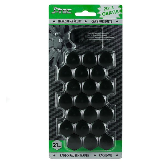 Amio - ΚΑΠΑΚΙΑ ΜΠΟΥΛΟΝΙΩΝ 21mm ΜΑΥΡΑ - 21 ΤΕΜ. (G21309/AM)