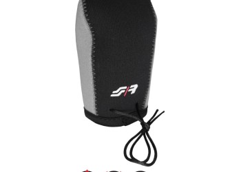 ΚΑΛΥΜΜΑ ΓΙΑ ΠΟΜΟΛΟ ΤΑΧΥΤΗΤΩΝ GEAR KNOB COVER ΜΑΥΡΟ/ΓΚΡΙ ΜΙΚΡΟΦΙΜΠΡΑ 95x45mm SIMONI RACING - 1 TEM.