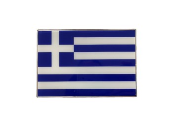 GREECE ΑΥΤΟΚΟΛΛΗΤΗ ΕΛΛΗΝΙΚΗ ΣΗΜΑΙΑ 13,8 X 9,4 cm ΜΠΛΕ/ΛΕΥΚΟ/ΧΡΩΜΙΟ ΜΕ ΕΠΙΚΑΛΥΨΗ ΕΠΟΞΕΙΔΙΚΗΣ ΡΥΤΙΝΗΣ (ΥΓΡΟ ΓΥΑΛΙ) - 1 ΤΕΜ.