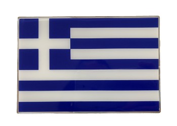 GREECE ΑΥΤΟΚΟΛΛΗΤΗ ΕΛΛΗΝΙΚΗ ΣΗΜΑΙΑ 13,8 X 9,4 cm ΜΠΛΕ/ΛΕΥΚΟ/ΧΡΩΜΙΟ ΜΕ ΕΠΙΚΑΛΥΨΗ ΕΠΟΞΕΙΔΙΚΗΣ ΡΥΤΙΝΗΣ (ΥΓΡΟ ΓΥΑΛΙ) - 1 ΤΕΜ.