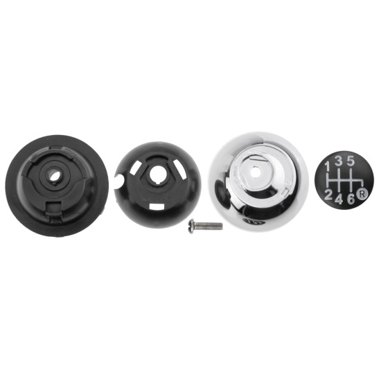 ΠΟΜΟΛΟ ΤΑΧΥΤΗΤΩΝ ΜΑΡΚΕ ΜΕ ΕΝΔΕΙΞΗ 6 ΤΑΧΥΤΗΤΩΝ ΣΕ ΧΡΩΜΙΟ-ΑΣΗΜΙ-ΜΑΥΡΟΧΡΩΜΑ ΓΙΑ FIAT 500 ABARTH 2007+ NTY - 1 ΤΕΜ.